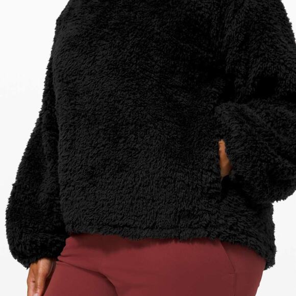 lululemon athletica Tops - Lululemon Warm Restore Sherpa Pullover Black XS/Small
